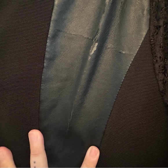 ✨asos curve black leather and lace 3/4 sleeve dress✨ - Picture 8 of 10